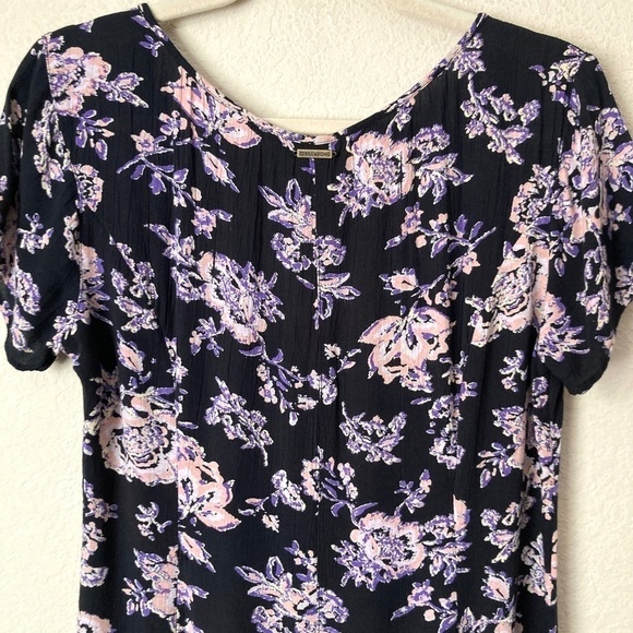 Billabong Boho Festival Frenzy Floral Print Button Front Romper Beachy - Picture 6 of 10